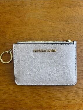 Michael Kors Light Pink Zip Card Pouch with Keyring
